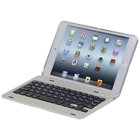 ipad mini  laptop version plastic bluetooth keyboard protective cover silver