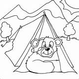 Camping Coloring Pages Bear Colouring Tent Printable Kids Print Teddy Google sketch template