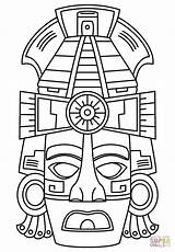 Mayan Mask Coloring Maya Kids Face Pages Drawing Masks Mascaras Aztecas Printable Dibujos Aztec Mayans Arte Template Pyramid Crafts Supercoloring sketch template