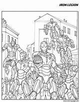 Avengers Coloring Pages Legion Color Man Iron Print Printable Kids Book sketch template
