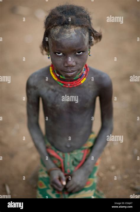 Young Dassanech Girl With Persuasive Look Omo Valley Ethiopia Stock