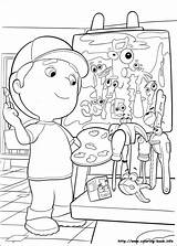 Coloring Pages Manny Handy Visit sketch template