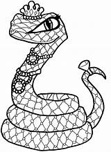Snake Coloring Pages Rattlesnake Drawing Kids Scary Realistic Viper Sea Printable Template Print Monster Snakes Colouring Color Coiled Outline Getdrawings sketch template