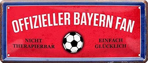 amazonde schilderkreis blechschilder hier wohnt ein bayern fan deko metallschild schild