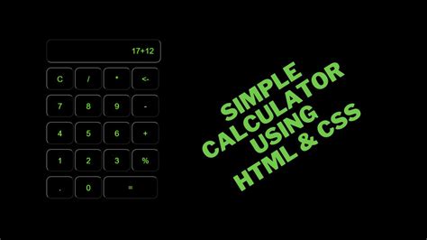create simple calculator simple calculator  html  css  youtube