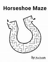 Mazes Worksheets Maze Horseshoe Museprintables sketch template