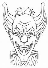 Clown Face Coloring Pages Print sketch template