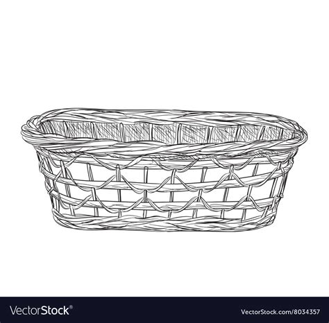 basket sketch isolated  white background vector image