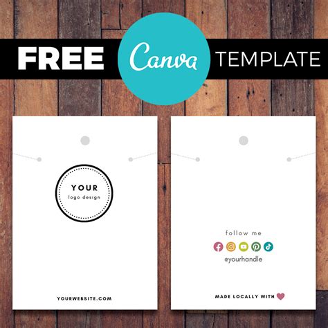 necklace cards  printable necklace card template