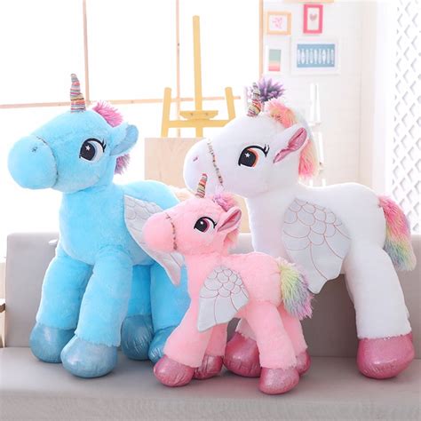 buy unicorn plush toy cm cm stuffed animal soft doll pink white unicorn