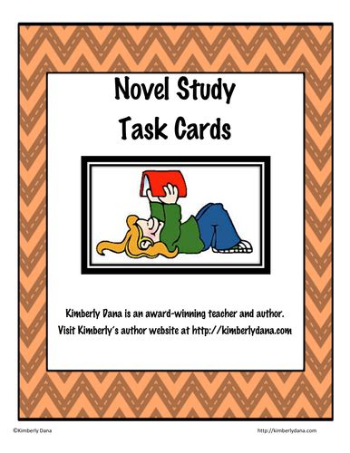 novel task cards teaching resources