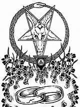 Satanic Coloring Satan Drawing Demon Church Getdrawings Baphomet Demons sketch template