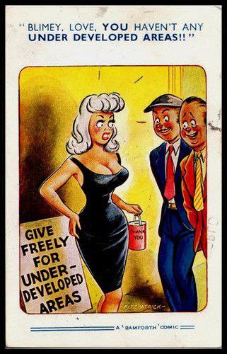 C 1960 Signed Bamforth Comic Risqué Postcard Female Underdeveloped
