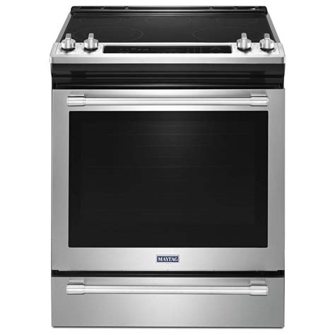 maytag mesfz   wide   electric range  true convection  fit system