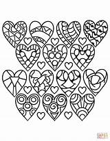 Coloring Hearts Pages Adults Pattern Heart Printable Rocks Sheets Valentine Holiday Shape Kids Supercoloring Drawing Categories sketch template