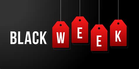 black week vector illustration black week sale white tags advertising  black background