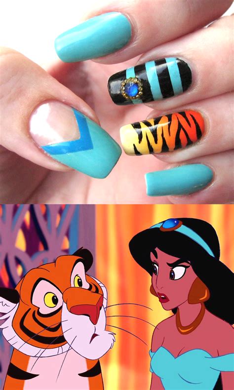 jasmine aladdin inspired nails disney nails nail art disney