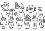Coffee Iced Vector Cup Pack Doodle Ice Cold Drawn Hand Latte Outline Cream Drink Illustration Cups Drinks Vecteezy Beverage Vectors sketch template