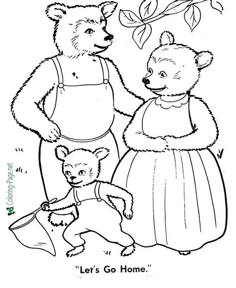 goldilocks    bears coloring page lets  home