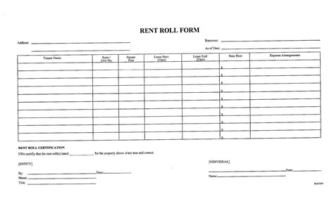 rent roll templates word excel fomats