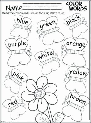 color word worksheets  preschoolers ryan fritzs coloring pages