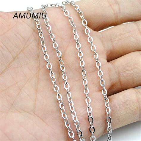 amumiu  necklace  women small link chain mm stainless steel necklace  jewelryfactory