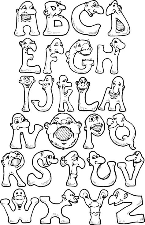 alphabet coloring pages lettering alphabet fonts coloring pages gambaran