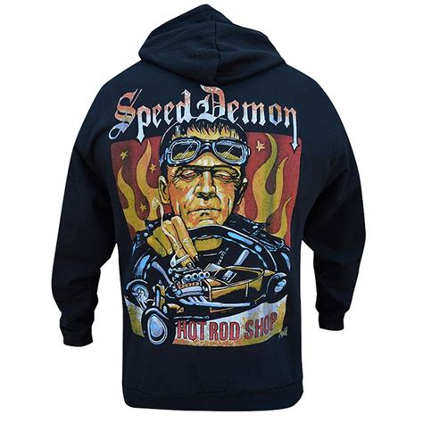 lowbrow art company speed demon hoodie black zip hoodie