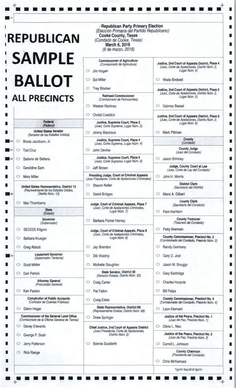 republican party sample ballot   primary election