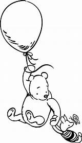 Pooh Winnie Classic Coloring Pages Bear Baby Drawing Balloon Google Wall Decal Vinyl Tattoos Vintage Nursery Tattoo Milne Piglet Birthday sketch template