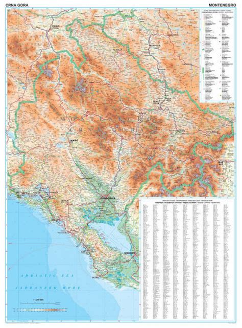 wegenkaart landkaart montenegro gizi map  reisboekwinkel de zwerver