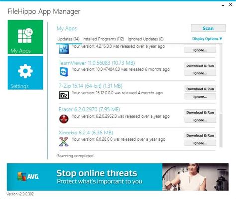filehippo app manager software update checker ghacks tech news