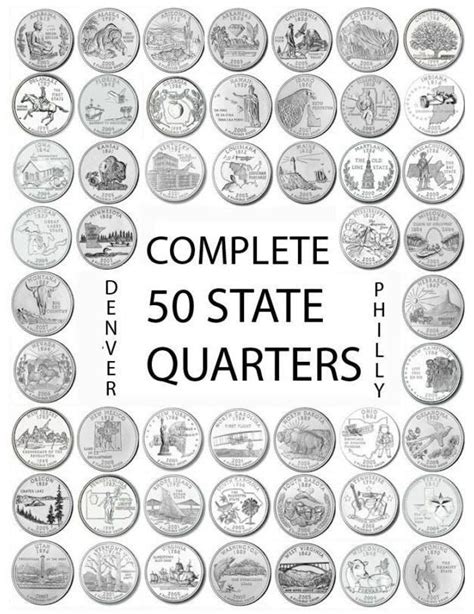 printable printable state quarters checklist  calendar printable
