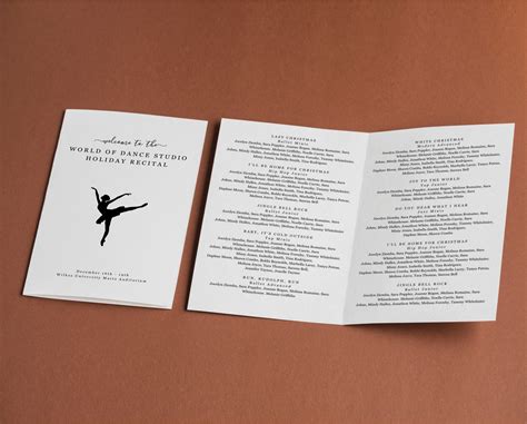 dance recital program template printable pamphlet editable word
