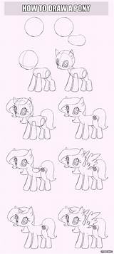 Pony Draw Drawing Little Deviantart Tutorial Drawings Mlp sketch template