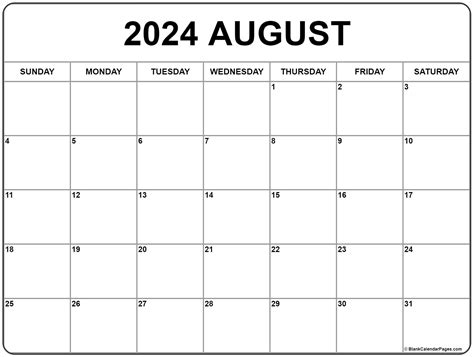 august calendar printable microsoft  calendar printable