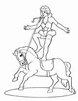 Coloring Circus Pages Horse Performer Brave Stunts Doing Printable sketch template