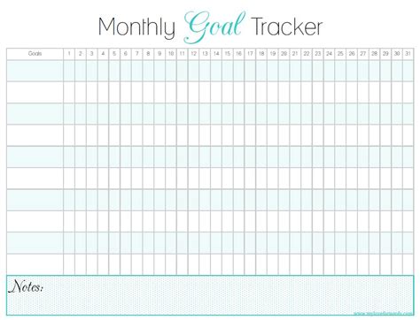 goal tracker printable