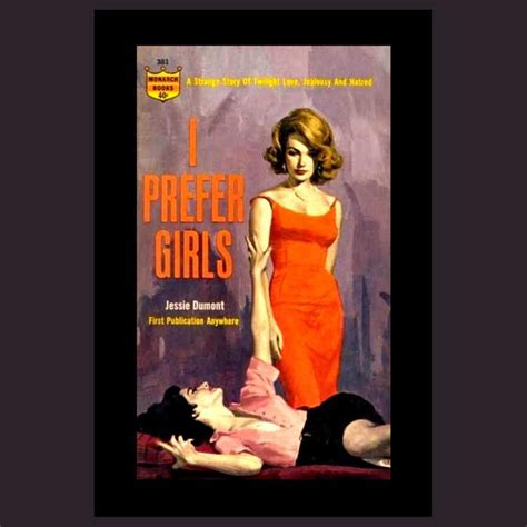 i prefer girls flat card mini poster vintage lesbian pulp art fun t