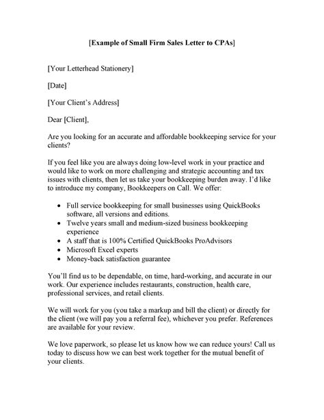 offer  sell business letter template  template