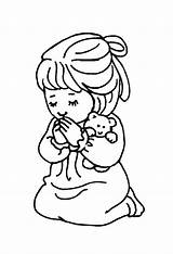 Praying Girl Coloring Pages Little Prayer Drawing Teddy Bear Lords Boy Doing Kids Color Shark Cartoon Paintingvalley Getdrawings Getcolorings Print sketch template