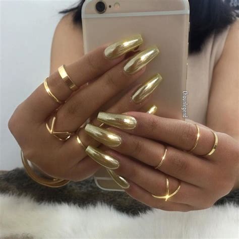 trending gold chrome nails ideas  pinterest gold chrome rose
