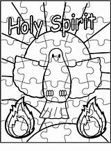 Coloring Puzzle Puzzles Ghost Pentecost Came Apostles Writers Preached Craftingthewordofgod 101activity Fiv sketch template