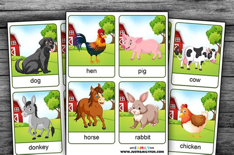 printable farm animals flashcards printable templates