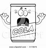 Coloring Cola Cartoon Clipart Soda Drink Soft Mascot Screaming Thoman Cory Outlined Vector Getcolorings sketch template