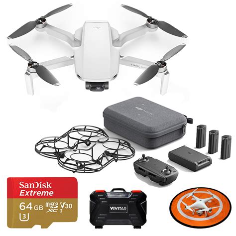 dji mavic mini fly  combo drone quadcopter kit  landing pad gb card walmartcom