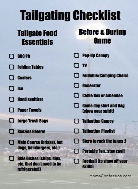 tailgate party tailgate checklist tailgating baseball tailgate