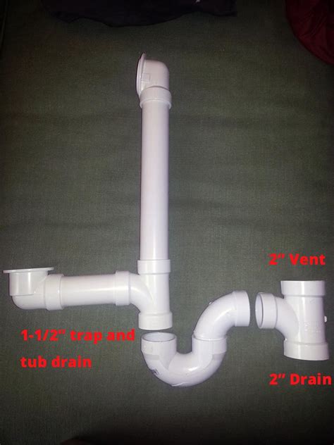 plumbing proper size drain  venting   bathtub home improvement stack exchange
