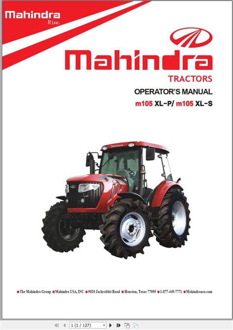 mahindra  series wd  tractor operators manual