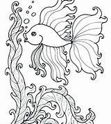Fish Adults Coloring Pages Getdrawings sketch template